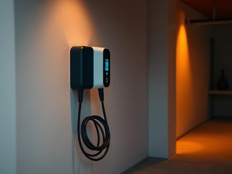 Home EV charging station installed on a garage wall